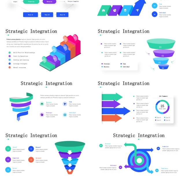 战略整合信息图PPT模板素材Strategic Integration Infographics