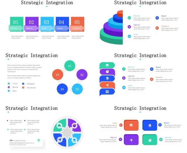 战略整合信息图PPT模板素材Strategic Integration Infographics