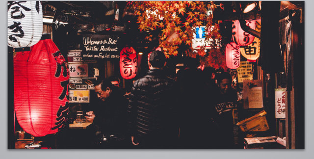 街巷夜市人群热闹街景