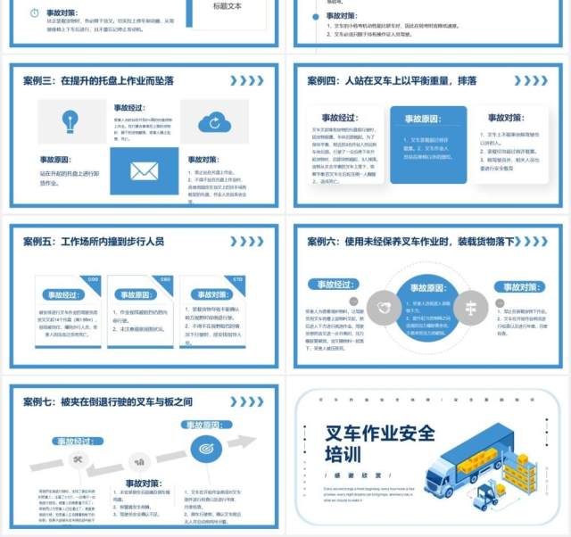 蓝色简约叉车作业安全教育培训PPT模板 蓝色简约叉车作业安全教育培训PPT模板