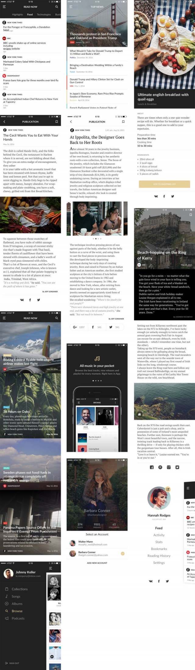 Boston 新闻和阅读应用界面 Boston 新闻和阅读应用界面