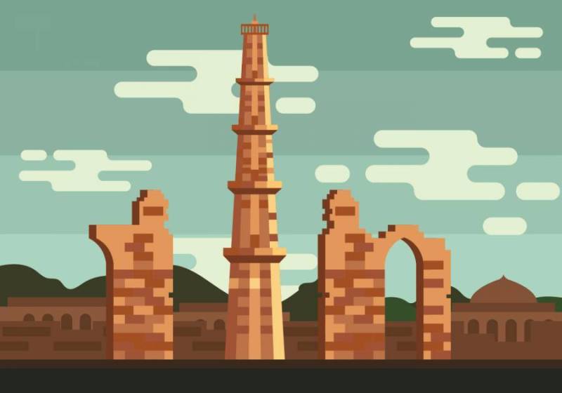 Qutub Minar传染媒介例证