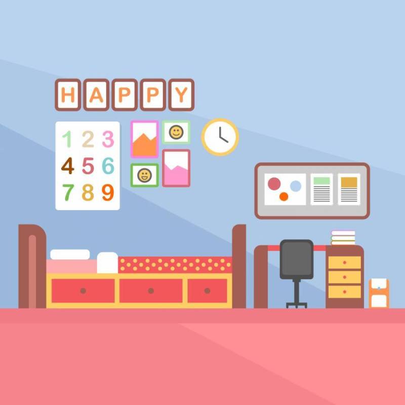 孩子房间装饰矢量图