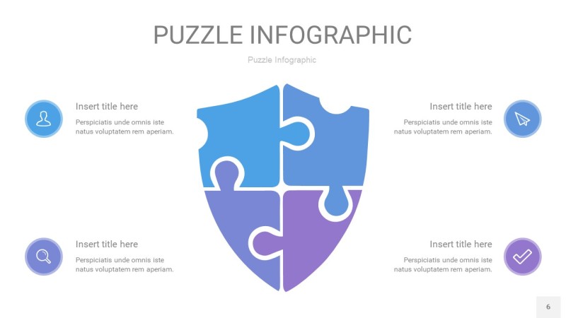 蓝紫色拼图PPT图表6