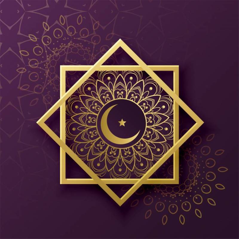 伊斯兰教的象征装饰与eid节日新月