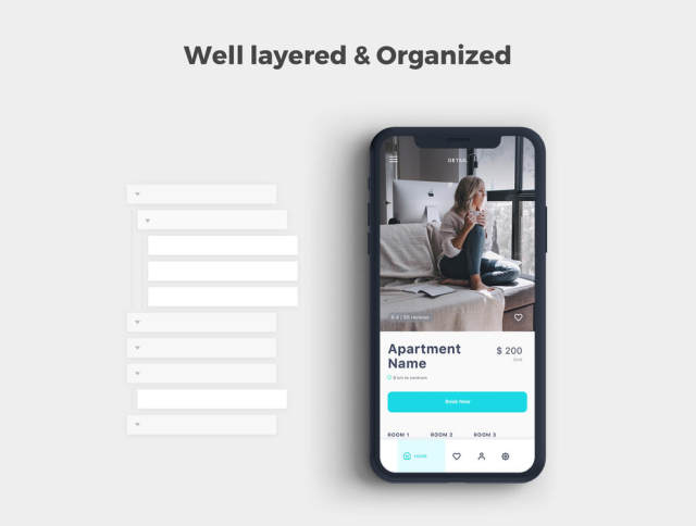 高品质的房间预订App UI套件专为Sketch和Adobe XD。,Roomate iOS UI套件而设计 高品质的房间预订App UI套件专为Sketch和Adobe XD。,Roomate iOS UI套件而设计