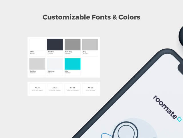 高品质的房间预订App UI套件专为Sketch和Adobe XD。，Roomate iOS UI套件而设计