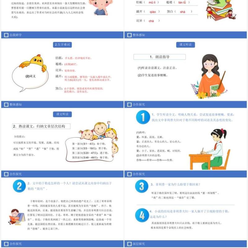 部编版九年级语文上册我的叔叔于勒课件PPT模板