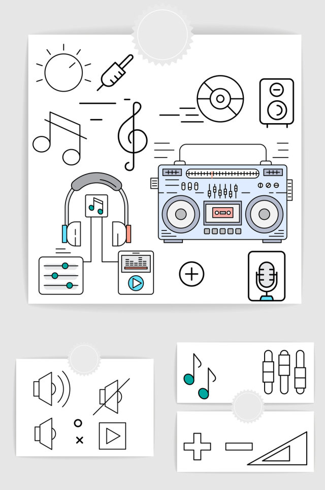 矢量线条音乐素材