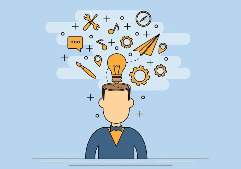 与许多想法传染媒介打开头脑