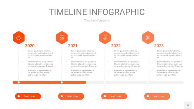 橘红色时间轴PPT信息图5