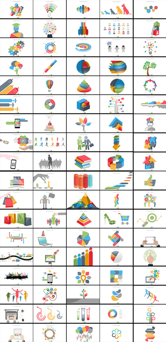 90个ppt绘制的图形图标PPT素材模板
