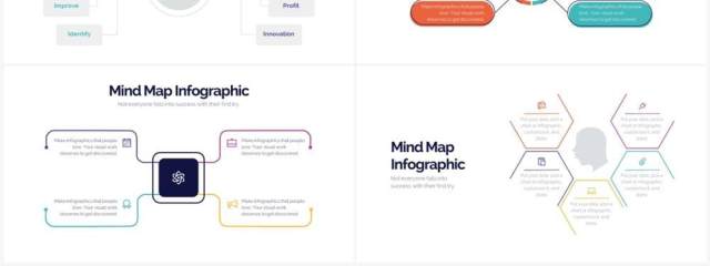 彩色创意思维导图PPT信息图素材Mind Map Powerpoint Infographics