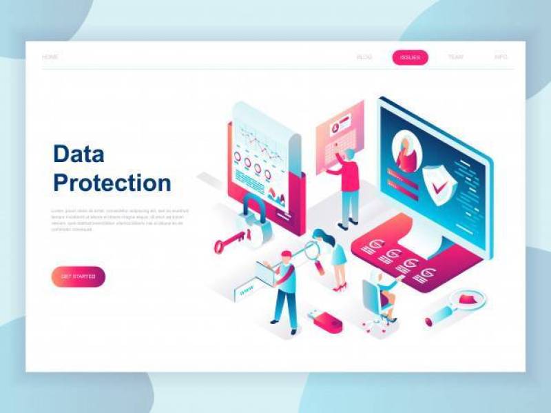 Modern flat design isometric concept of Data Protection