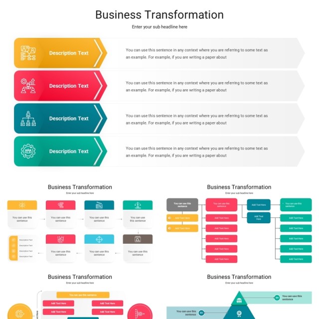 企业变革业务转型信息图结构图PPT模板Business Transformation