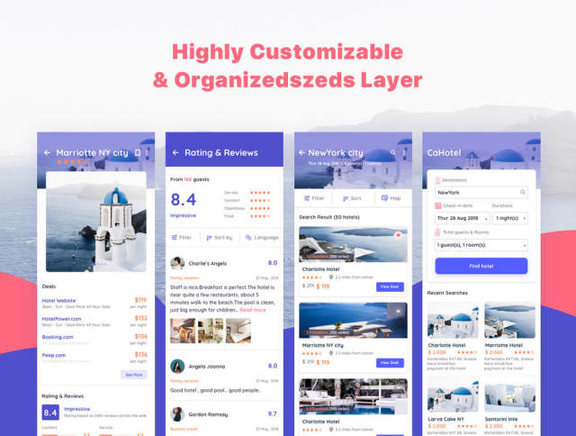 在Sketch,Figma,Adobe XD,CaHotel UI Kit中预订移动应用程序的UI工具包 在Sketch,Figma,Adobe XD,CaHotel UI Kit中预订移动应用程序的UI工具包