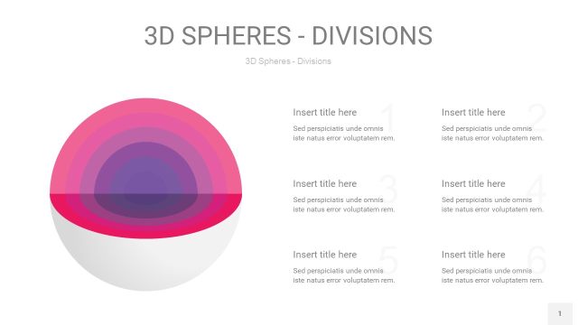 渐变粉色3D球体切割PPT信息图1