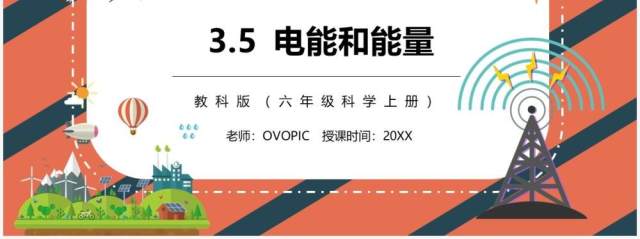 教科版六年级科学上册电能和能量PPT模板 教科版六年级科学上册电能和能量PPT模板