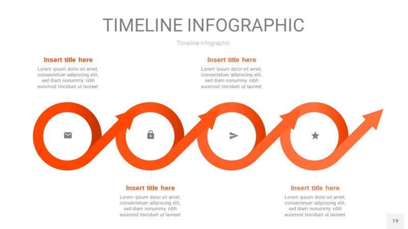橘红色时间轴PPT信息图19