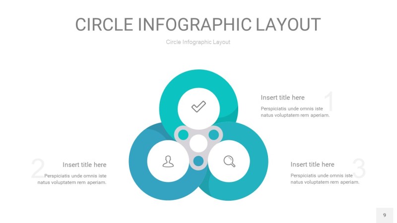 宝石绿圆形PPT信息图9