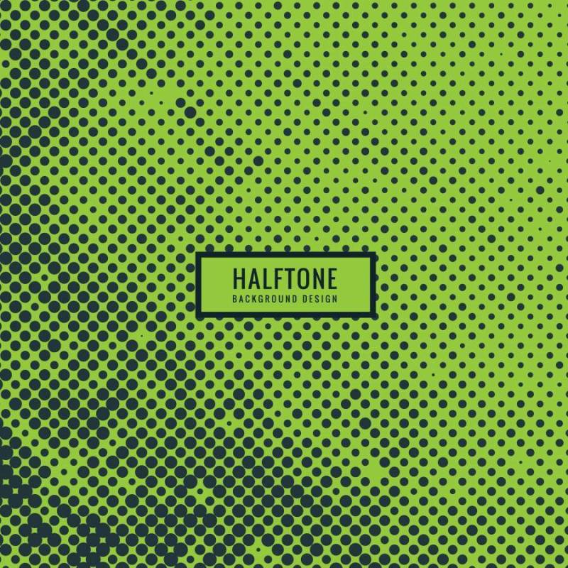 半色调在绿色背景中