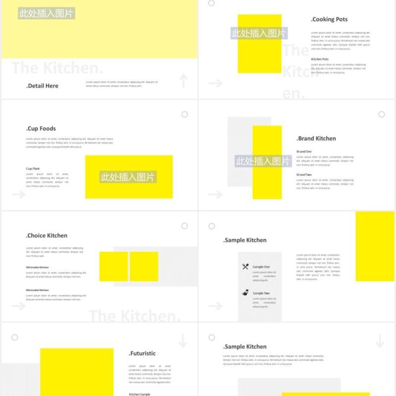 厨房展示宣传PPT图片版式设计模板The Kitchen Powerpoint Template
