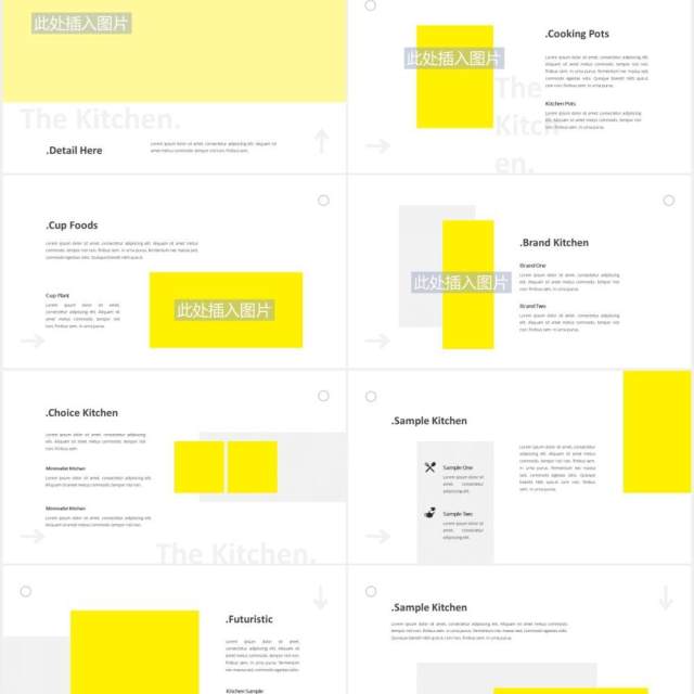 厨房展示宣传PPT图片版式设计模板The Kitchen Powerpoint Template