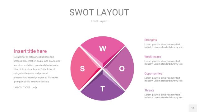 粉色SWOT图表PPT15