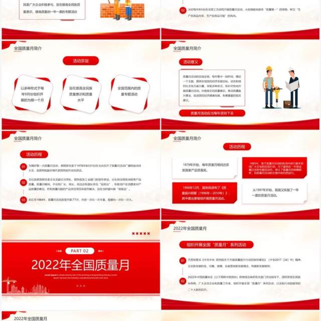 红色简约风学习贯彻2022年全国质量月PPT模板 红色简约风学习贯彻2022年全国质量月PPT模板