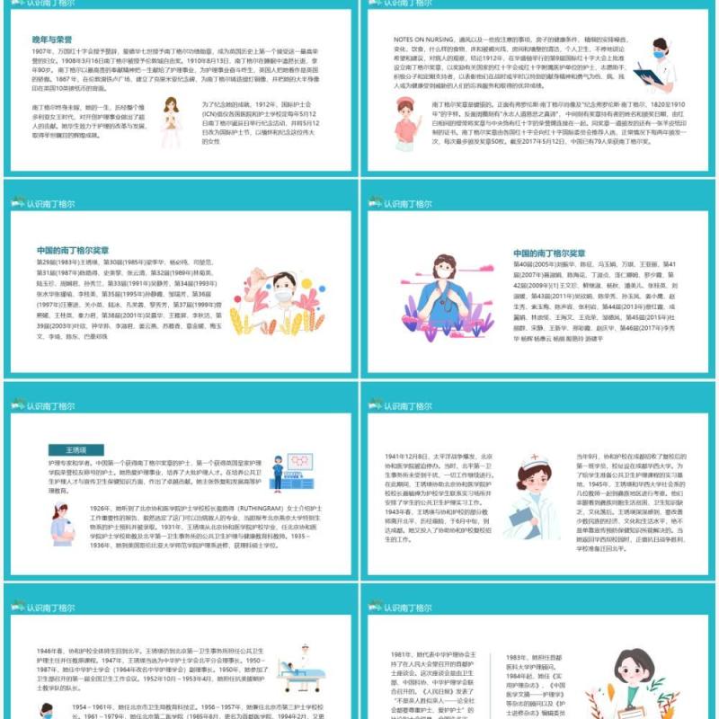 认识南丁格尔护理学先驱现代护理教育奠基人动态课件PPT模板