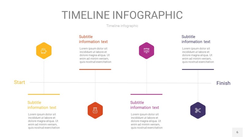 多彩时间轴PPT信息图6