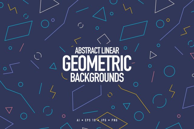 抽象线性几何背景AI矢量设计素材Abstract Linear Geometric Backgrounds