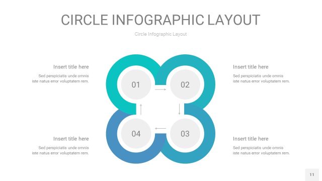 宝石绿圆形PPT信息图11