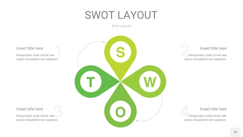 嫩绿色SWOT图表PPT22