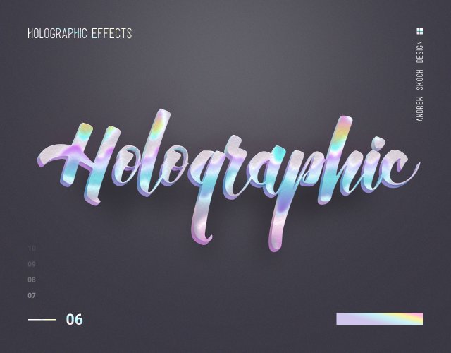 10个全息文本艺术字体设计样式PSD素材