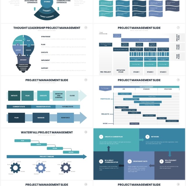 项目流程管理计划PPT信息图表素材Project Management Slides Template