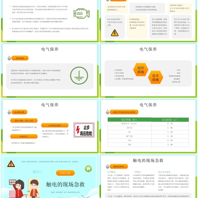 蓝色插画电气基础与用电安全PPT模板 蓝色插画电气基础与用电安全PPT模板