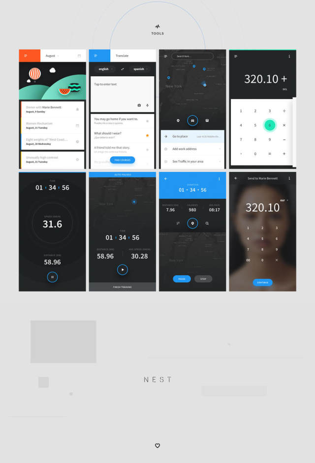 带有嵌套符号的强大iOS素描UI套件，Nest UI Kit