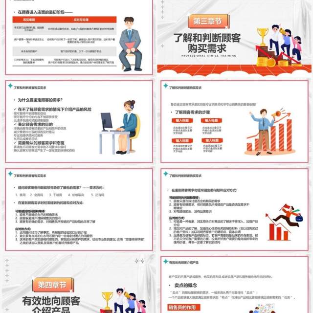 橙色卡通风门店面销售技巧PPT模板 橙色卡通风门店面销售技巧PPT模板