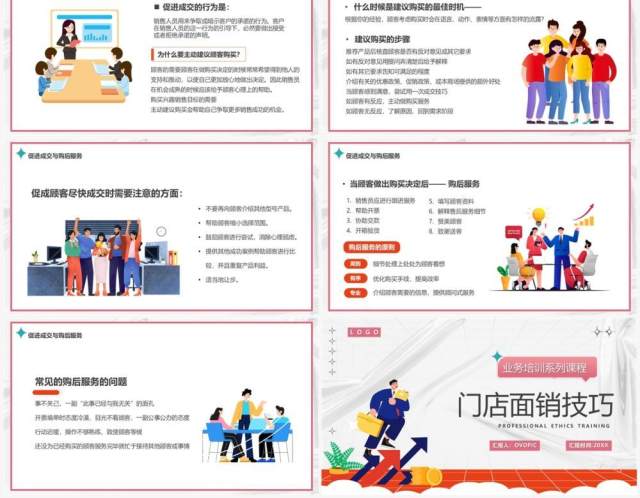 橙色卡通风门店面销售技巧PPT模板 橙色卡通风门店面销售技巧PPT模板