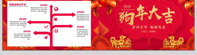 狗年年终总结喜庆风格年终总结报告PPT 狗年年终总结喜庆风格年终总结报告PPT