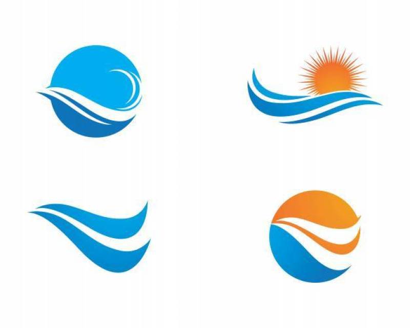 Water Wave symbol and icon Logo Template