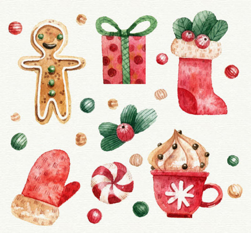 彩绘圣诞节元素