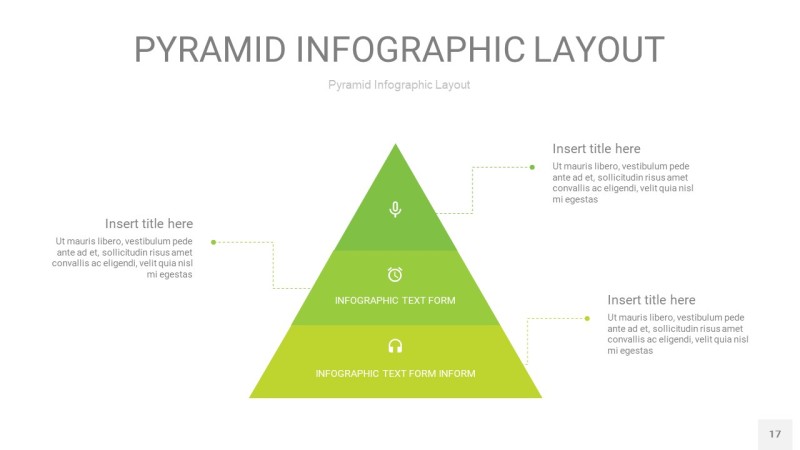 草绿色3D金字塔PPT信息图表17