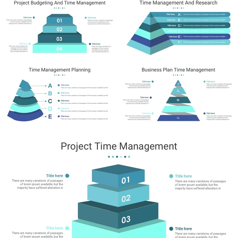 时间管理信息图PPT模板素材Time Managment Package
