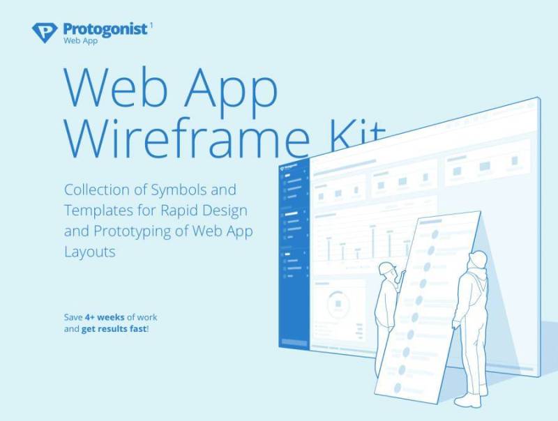 Web应用程序快速原型设计Wireframe Kit for Sketch。，Protogonist Web Wireframe
