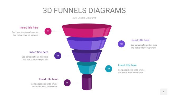 紫色3D漏斗PPT信息图表6
