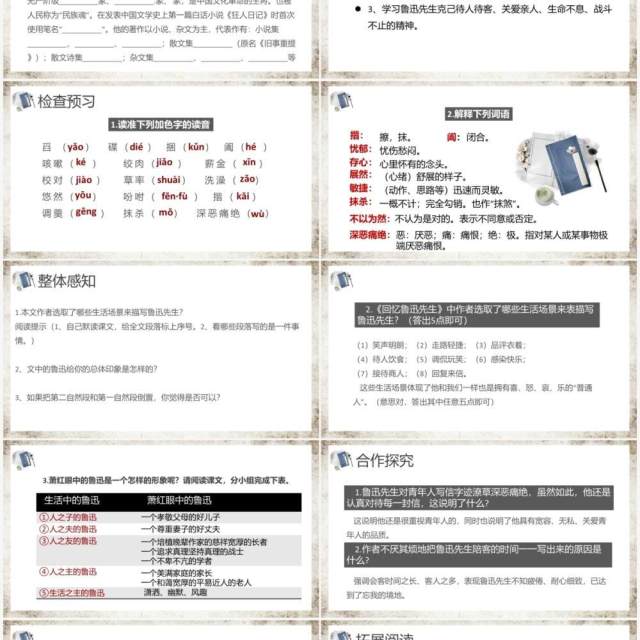 部编版七年级语文下册回忆鲁迅先生课件PPT模板 部编版七年级语文下册回忆鲁迅先生课件PPT模板