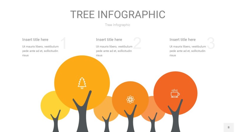 黄色树状图PPT图表8