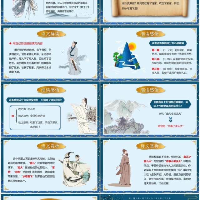 部编版九年级语文下册朝天子咏喇叭课件PPT模板